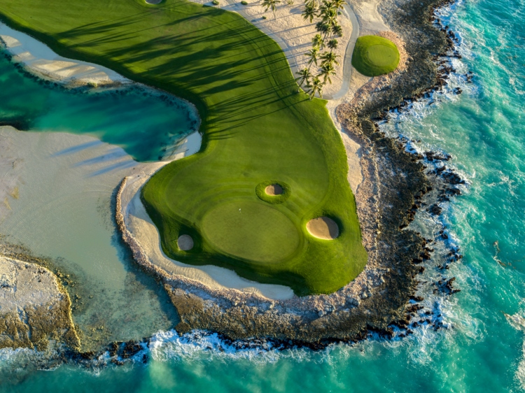 Golf course on the beach